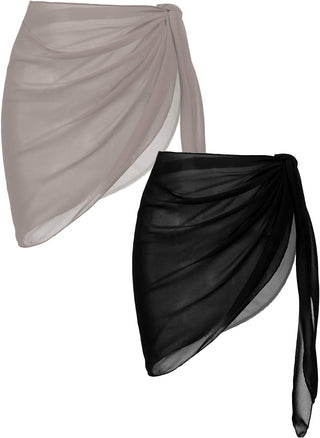 2 Pieces Chiffon Bikini Wrap Skirt