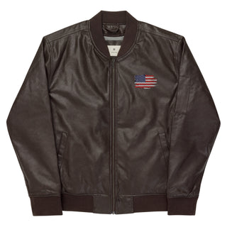 Faded Flag, Leather Bomber Jacket