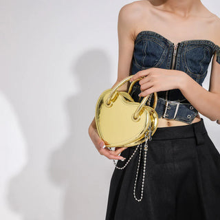 "Chic and Trendy Handbag: Stylish Chain Shoulder Bag with Creative Mobile Phone Compartment"